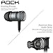 ROCK® [Mula] Premium Metal Housing Tangle-Free Durable Braided Cable Low Distortion Noise Isolating Heavy Bass Wired Stereo In-Ear Earbuds Headphones Headset with Mic Microphone with 3.5mm Jack - Grey