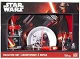 Star Wars The Force Awakens 6 Piece Mealtime Set Includes Plate, Bowl, Mason Jar Tumbler, Cup, Fork & Spoon