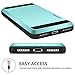 iPhone 7 Case, Vofolen Sliding Card Holder iPhone 7 Wallet Case Cover Secret ID Slot Rugged Protective Hard Shell Skin Flexible Soft TPU Rubber Hybrid tough Bumper Armor case for iPhone 7 8 -Sky Blue
