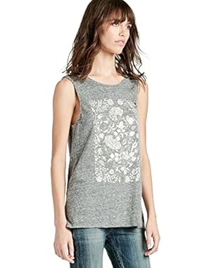 Women's - Heather Gray Flower Frame Tank Top