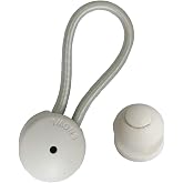 UP100 10 Sets Bungee Shock Cord Clip with Knobs Pull Tie Down Tarp Canvas Knobs for Marine Boat Truck Car RV Covers (White)