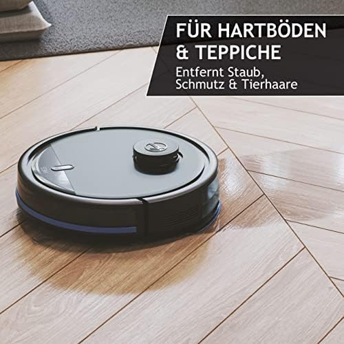 HG5 Saugroboter mit Wischfunktion & App-Steuerung mit Karte & Zeitplan –Staubsauger Roboter für alle Böden – Saug- und Wischroboter mit Hindernissensor, Lasernavi & Station-Rückkehr [HG530H]