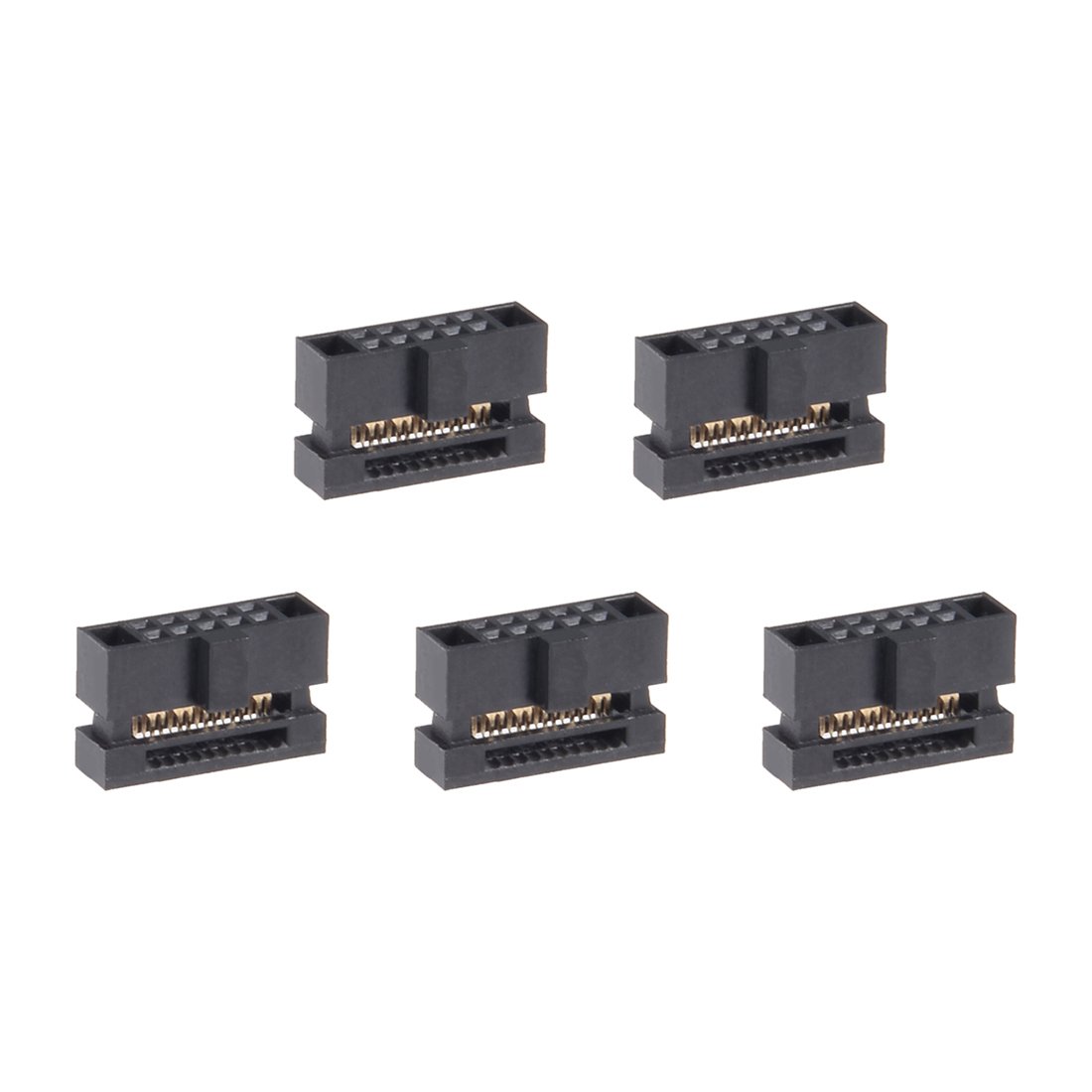 Sourcingmap 5Pcs 2x5Pin 1.27mm Pitch Double Rows Straight Connector IDC FC Ejector Header