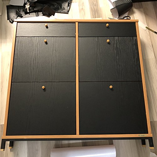 Amao Dark Black Wood Distressed Panel Peel and Stick Wallpaper Self-adhesive Contact Paper for Counter Top Table 15.7''x78.7''