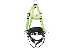PeakWorks 3 D-Ring Contractor Series Fall Protection Safety Harness With Positioning Belt, Grommet Buckle Leg, Class AP - Pos
