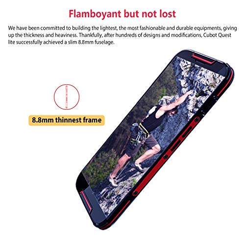 CUBOT-Quest-Lite-4G-IP68-Mvil-Todorerreno-para-Viajes-o-Deporte-Smartphone-Impermeable-Botn-Personaliado-3GB-RAM-50-Pulgadas-Android-Dual-SIM-Dual-Cmara-12Mp-3000mAh-Type-C-Negro-y-Rojo