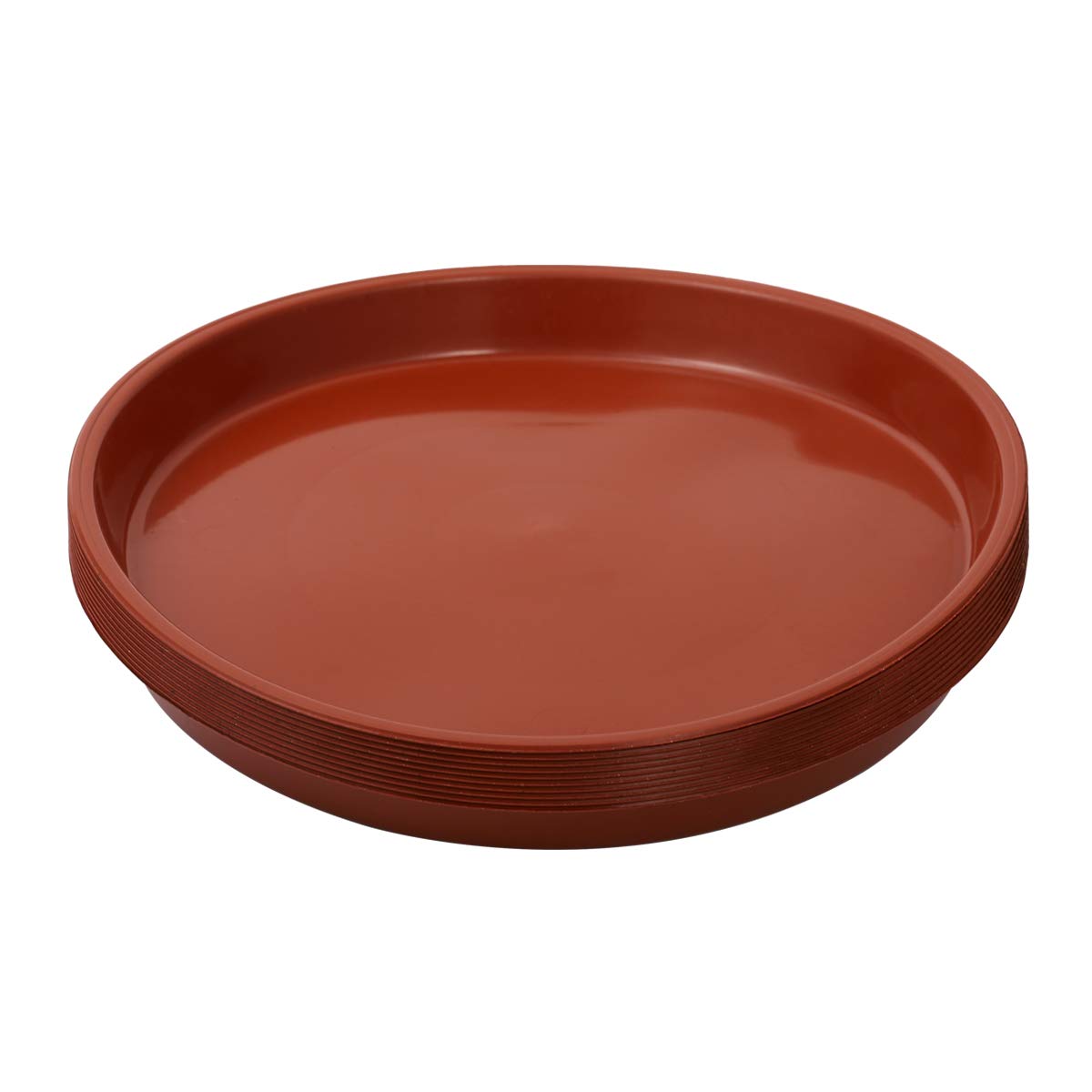 OUNONA 10PCS Plastic Flowerpot Saucer Plant Pot Drip Tray for Holding Water Drips and Soil - 200mm (Red)