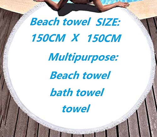 SCVBLJS-Colorful-Round-Beach-Towel-With-Tassels-Marble-Print-Large-Outdoor-Travel-Swim-Blanket-Portable-Yoga-Mat-Beach-Blanket-Picnic150Cm-Diameter
