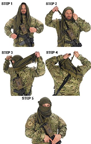 G.S YOZOH Premium Military Shemagh Tactical Desert Keffiyeh 100% Cotton Head Neck Scarf Wrap (Brown)