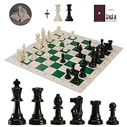 ZOOCEN Chess Set - Plastic Chess Pieces and Green