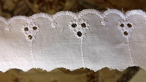 20 Yards Embroidered White Floral Venice Galloon Lace 1 1/4" Wide