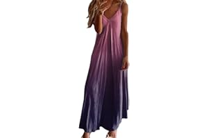 YAFINMO Summer Dresses for Women 2024 Vacation Floral Slip Dress Boho Maxi Sleeveless Dress Casual V Neck Beach Sundresses