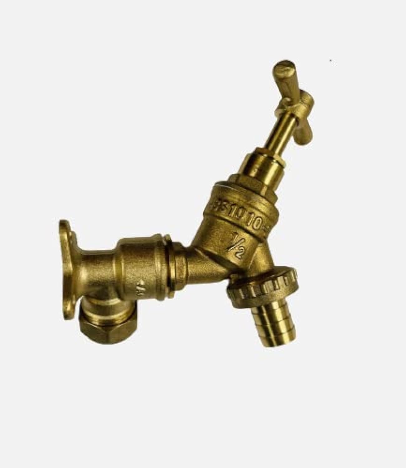 UKDD® Outdoor Garden Tap 1/2" BSP Bib Tap with 15mm Brass Wall Plate Elbow WRAS Approved