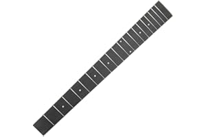 Healifty Acoustic Guitar Fingerboard Replacement Slotted Fretboard with White Binding and Inlaid Position