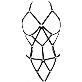 LIVE4COOL Women Harness Cupless Cage Bra Set Elastic Lingerie for Women Adjustable Hollow Out Strappy Set Sexy Strap Belt