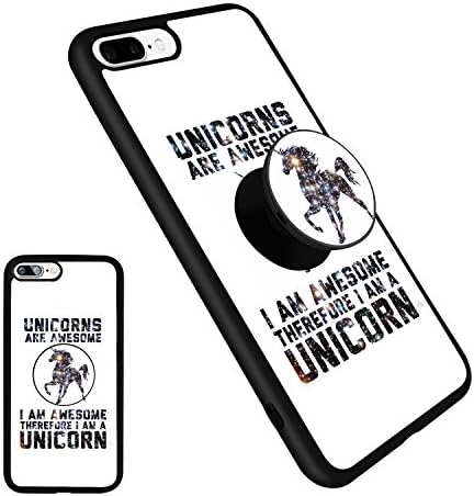 iPhone 7/8 Plus Unicorn Case,Soft TPU Bumper Silicone with Pop Mount Kickstand and Grip Fashion Protective Shockproof Anti-Scratch Cover Cases for iPhone 7/8 Plus (5.5 Inch) - Unicorn07