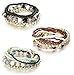 Besteel 7 PCS Boho Jewelry Beaded Bracelets for Women Men Link Wrist Stretch Chain Bracelet Set 3 Colors
