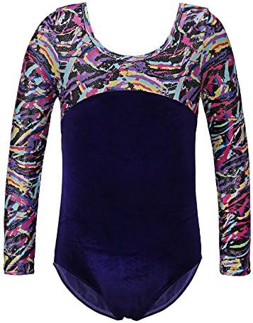 TFJH One-piece Sparkle Dancing Gymnastics Velvet Clothes for Little Girl