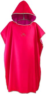 Hiturbo Changing Robe Towel Poncho Hood Pink One Size Compact Lightweight view 4
