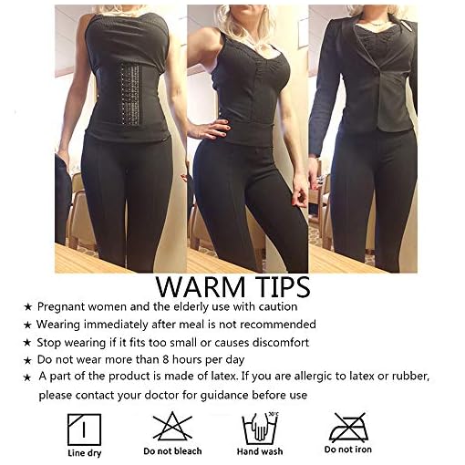 ECOWALSON Waist Trainer for Women Corset Cincher Body Shaper Girdle Trimmer with Steel Bones Extender - Image 8
