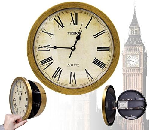 Party gift favor Room escape game prop Golden Clock Hidden Safes Wall Cash/Jewelry/Watchs Storage Box Safe Clock
