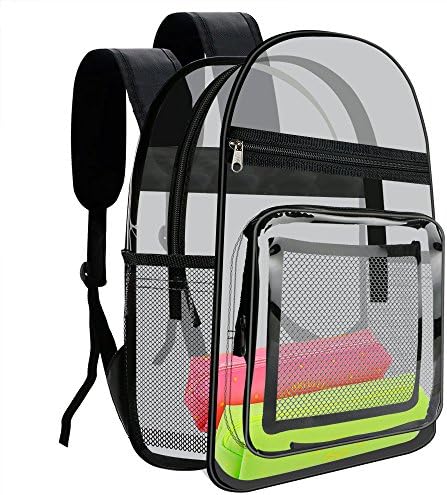 Clear Bags, Security Backpack, PVC Backpack Transparent Multi-pockets School Bookbag,Heavy Duty