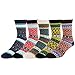 Zmart 5 Pack Men's Color Vintage Warm Wool Fall Winter Quarter Boot Socks