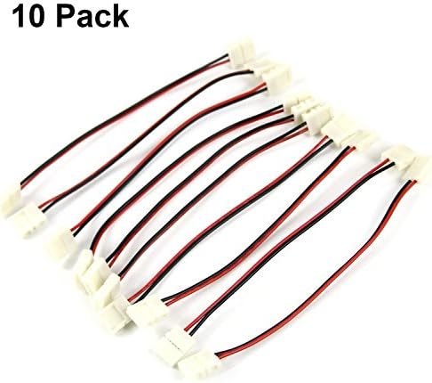 CNSUNWAY LIGHTING 2 Pin LED Strip Connector for 8mm Wide 3528 2835 Single Color LED Strips(8mm Width 2 Pin)
