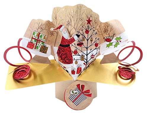 Second Nature Pop Ups XPOP029 "Christmas Santa and A Tree" Pop Up Card