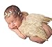 1 Set Newborn Baby Gold Silver Leaf Headband Wing Costume Photo Photography Prop (Gold)