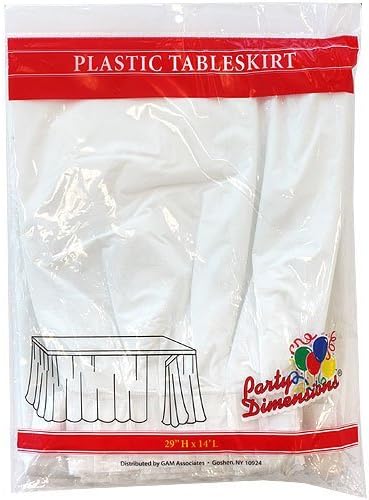 Plastic Table Skirt White 29"H X 14'L