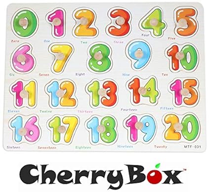 CherryBox Wooden Number (0 to 20) Puzzle Board for Kids, Educational and Learning Toy  Numbers