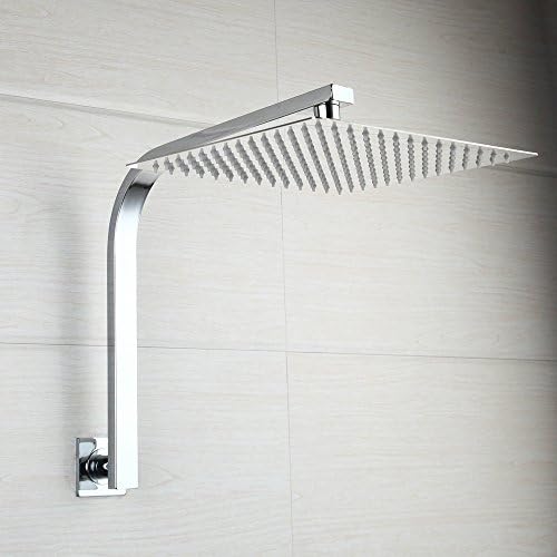 Yanksmart Bathroom Wall Mount Goose Neck Ultra-thin Newest Design 10 Inch Showerhead Stainless Steel Construction