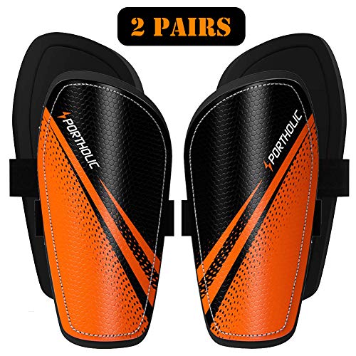 PORTHOLIC Youth Soccer Shin Guards, [2 Pair] Kids Soccer Shin Protective Pads Board Comfortable Lightweight and Breathable for 3-7 Years Old Boys Girls Children Toddler （S） - Thumbnail 7