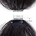 AISI QUEENS Clip in Bangs Hair Extensions Human Hair Air Bangs/Fringe Hairpiece Black Color with Temple Hand Made Tied Bangs for Women