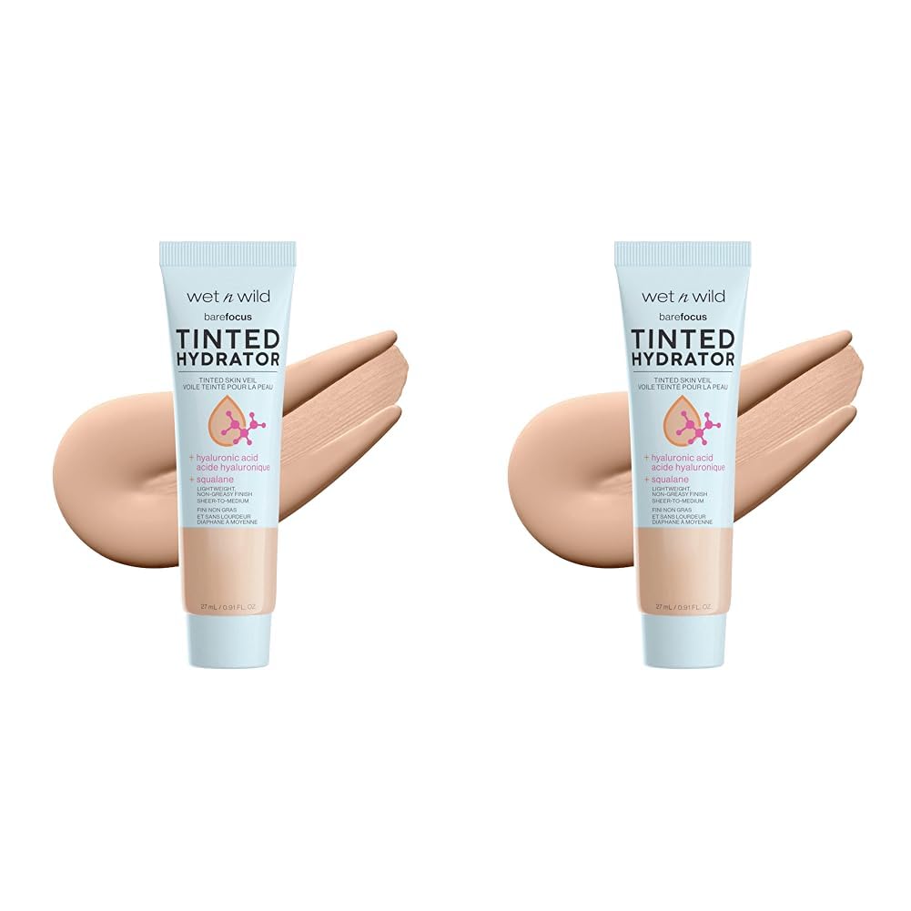 Wet 'n' Wild Bare Focus Tinted Hydrator Tinted Skin Veil Hyaluronic Acid Light (Pack of 2)