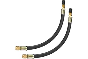 WUEGKOL Tire Valve Extension Adapter, 2 Pcs 210mm/8.26 Inch Tire Inflator Hose, Tire Inflator Extension Tube with Valve Cap f