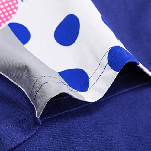Tronet Toddler Kids Baby Boys Girls Clothes Short Sleeve Cartoon Easter Tops T-Shirt Blouse Blue
