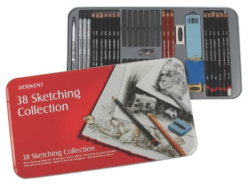 Derwent Sketching Collection, Metal Tin, 38 Count (34307)