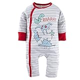 BIG ELEPHANT Baby Boys' 1 Piece Snap-Up Long Sleeve Romper Pajama