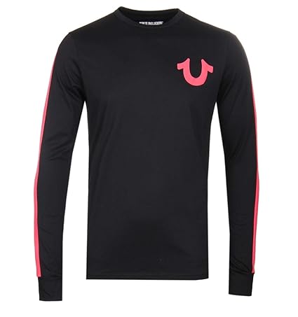 True Religion Schwarzes Longsleeve Crew T-Shirt