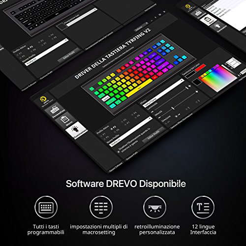 DREVO Tyrfing 88 Key IT Layout (Switch Marron, Negro) - Imagen 7