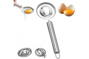 Egg Separator - Stainless Steel Egg Yolk Separator,Kitchen Gadget with Hanging Hole Design,Kitchen for Baking & Cooking,Easil