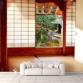 Wall Murals for Bedroom Japanese Style Grid Door View Large Removable Wallpaper Peel and Stick Wall Stickers - 66x96 inches