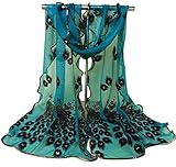 Sanwood Trendy Women Gauze Embroidered Peacock Veil Church Mantilla Scarf Wrap