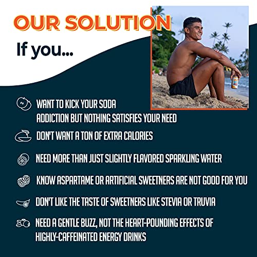 New Wave Natural Sparkling Soda Water Sweetened with Real Fruit Juice