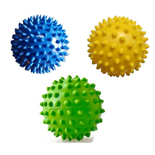 TOPLAND™ Massage Ball Set - 3 Spiky Ball Combo - Professional Massager for Foot, Acupressure, Deep Tissue Trigger Point, Plantar Fasciitis, Stress Therapy & Myofascial Release (3 PCS)
