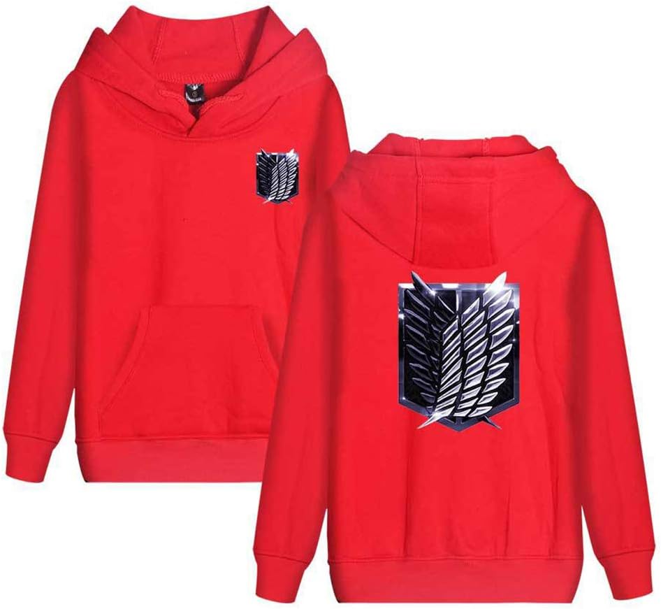 Attack On Titan Survey Corps Logo Pullover Hooded Sweatshirt Jacket Coats with Pocket Long Sleeve