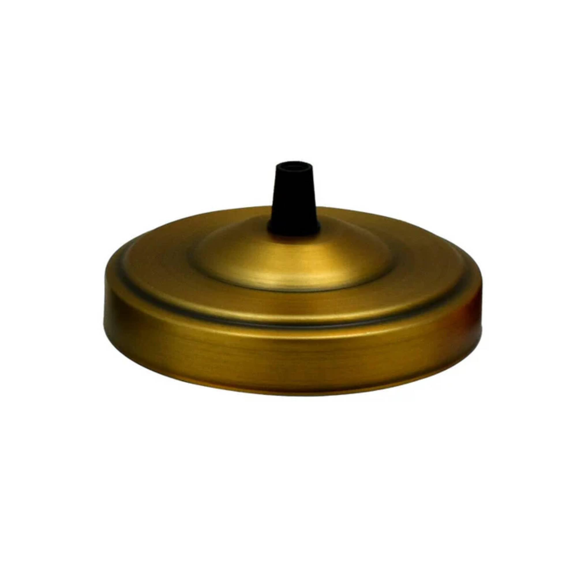 Yellow Brass 108mm Ceiling Light Fitting Plate for Vintage Pendent Lights 108mm Single Point Metal Canopy Cover Antique Side Fitting Ceiling Rose with Accessories for Home Hanging Ceiling Wall Lamp