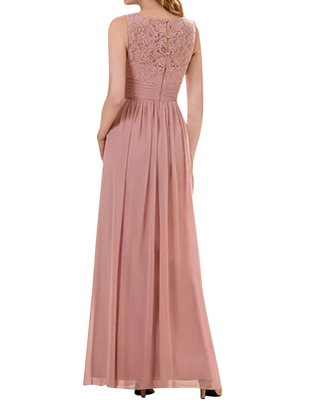Bridesmaid Dress Long Chiffon Split Lace Prom Party Evening Gown